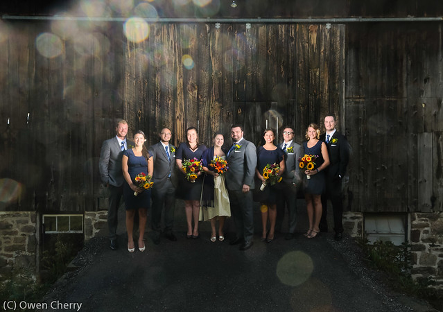 Wedding Party Outside the Barn