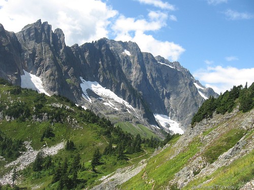 Looking back at Cascade Pass from near the Doubtful Lake junction, North Cascades National Park, Washington