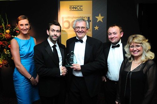 Most Promising New Business (Notts) - Dana Corson, Grant Macdonald of  Experian, Brian Dolby, Martyn Gettings, Sheila Lashford of Proactive International PR Ltd | by East Midlands Chamber
