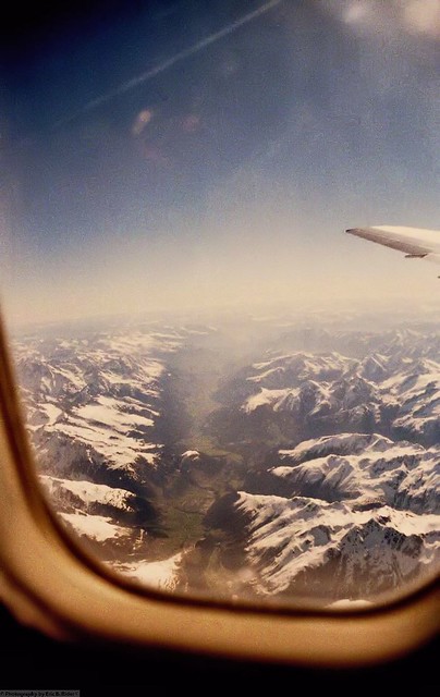 flying over The Alps on the way to Milan