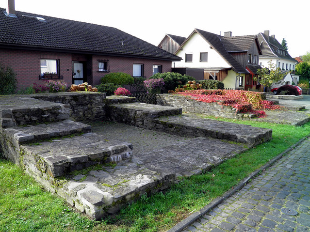 Preserved foundation walls of the northern access gate (Porta Praetoria) at Niederbieber fort, 2nd century AD