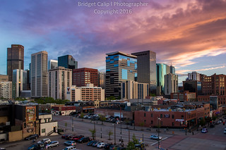 Lower Downtown Denver with Pink Sunset