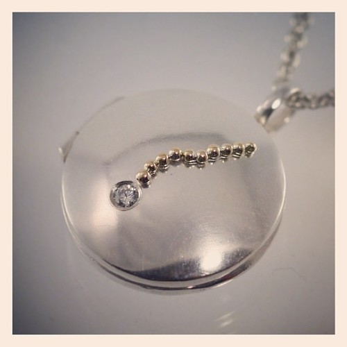 #fallingstar #locket #sterling #silver #14k #gold #diamond #handcrafted #jewelry #lainebenthall #designerjewelry #art #artjewelry #keepsake #momento | by Laine Benthall Jewelry Designs