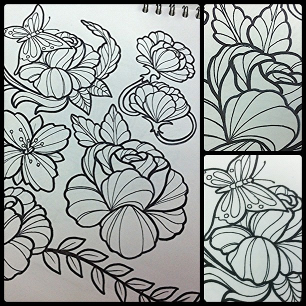 Diseño varias flores!!! #flowers #design #diseño #ink #ski… | Flickr