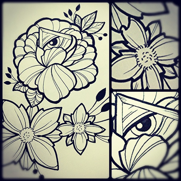 All sizes | Diseño ojo y flores.. #design #diseño #eyemason #masones #ojo  #ta2 #tinta #tattoo #tatuaje #artist #ink #blackandwhite #pen #skin #flor  #flowers #newtradiciona #neotradicional #new_tradicional #georgehenaoartist  #akolatronicmed | Flickr ...