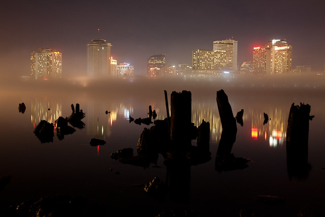 New Orleans clothed in fog