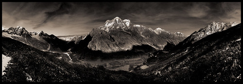 nepal panorama trek landscape panoramic around himalaya sama manaslu kutang samagaon samagaun