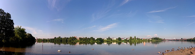 Neckar river panorama at Ladenburg