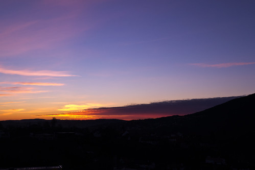 Sunset in Fantoft by diegomorde, Photo taken from my room in Fantoft.city travel viaje november winter light sunset sky sun color luz