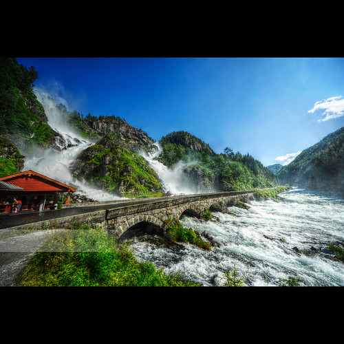 bridge sky nature water norway forest river waterfall scenery view angle wide wideangle hdr hordaland odda låtefoss sigma1224mmf4556 nikond700 geirkristiansen