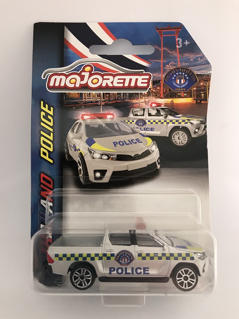 Majorette - Thailand Police -  Toyota Hi-Lux Revo - Miniature Diecast Metal Scale Model Emergency Services Vehicle