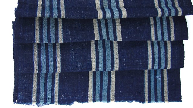 Antique Japanese Kasuri Ikat Textile - Shima Stripe