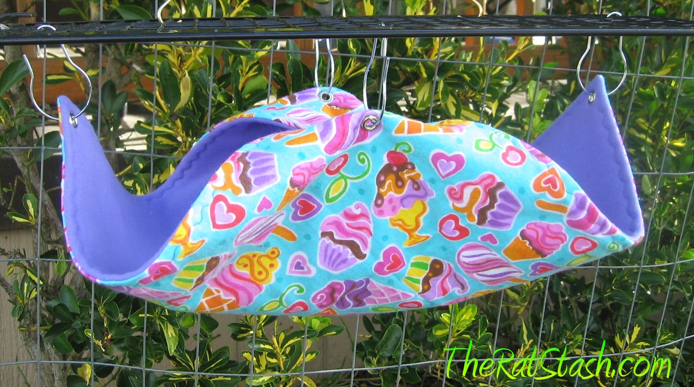 For Kyndra: Rat Trap in "bright girly" fabric (hanging shot)