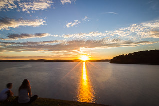 Watching the sunset at Wachusetts Reservoir