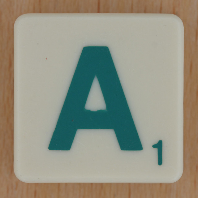 Scrabble Green Letter A