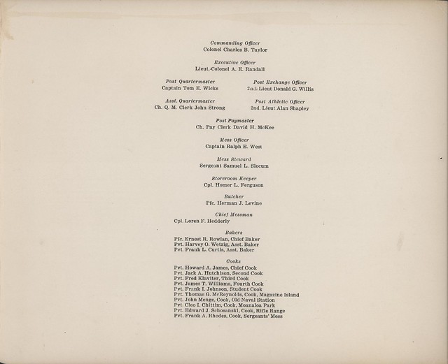 117th Co., Pearl Harbor, Christmas Dinner Menu, 1929, Page 3 of 4