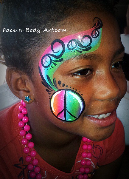 peace sign face painting party, Face n Body Art