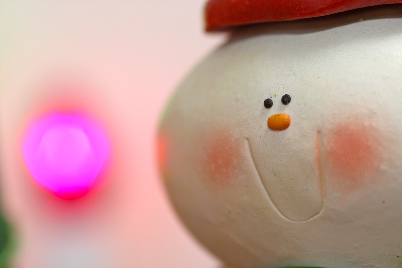 Christmas decorations - Snowman with red cheeks
