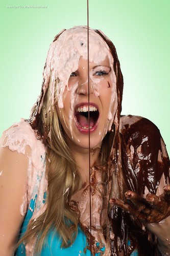 Mary is turned into a human sundae by Wet and Messy Photography.