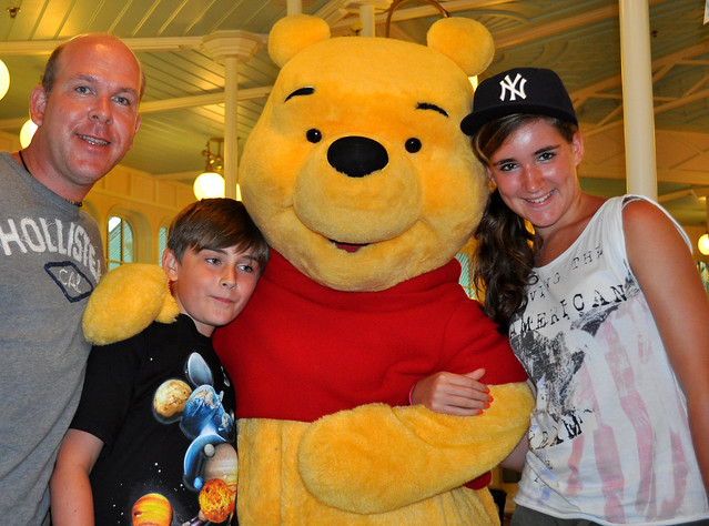 Hubby, son Luke, Pooh Bear, and daughter Bex - 2012