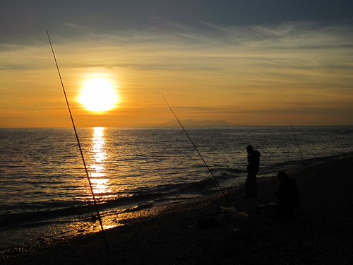 Dreamy fishing by Makis Apostolakakis, sunset beach canon fishing greece thrace kageles
