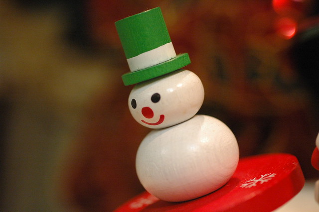 green hat snow man