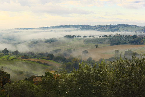 autumn italy fog landscape country paesaggio umbria