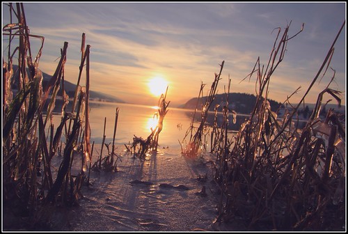 La joux du soleil by David Photographie CH, sunset sun lake art ice canon landscape eos switzerland soleil suisse lac vision glace 60d