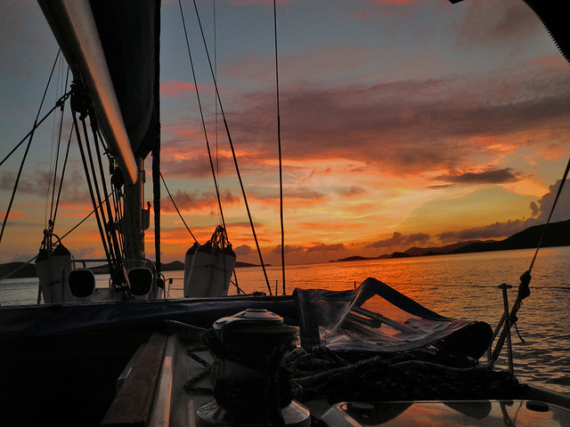 sailboat sunset
