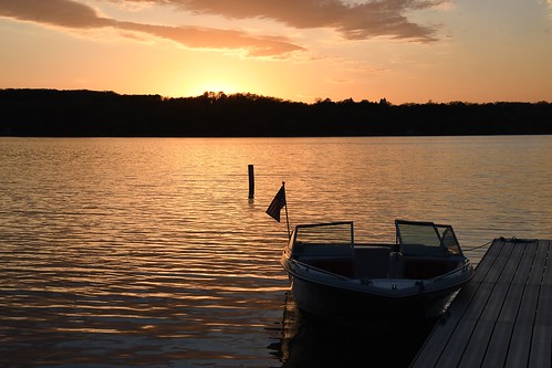 west bend wisconsin sunset at big cedar lake wi robert kramer