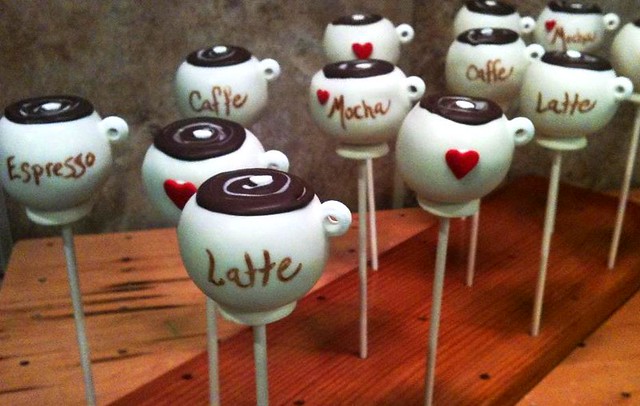 Coffee cup cake pops