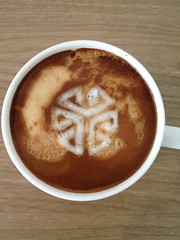 Today's latte, SGI cube logo.