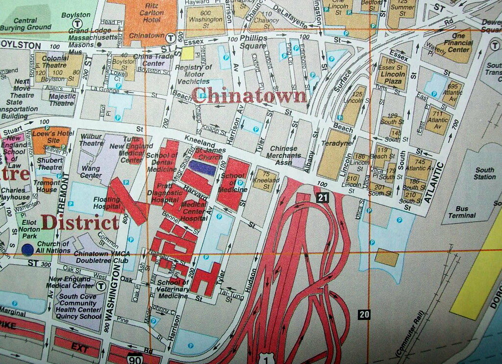 Downtown And Chinatown Boston Ma 1999 Map By Arrow Maps