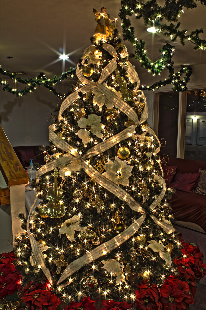 Gold Music Themed Christmas Tree.