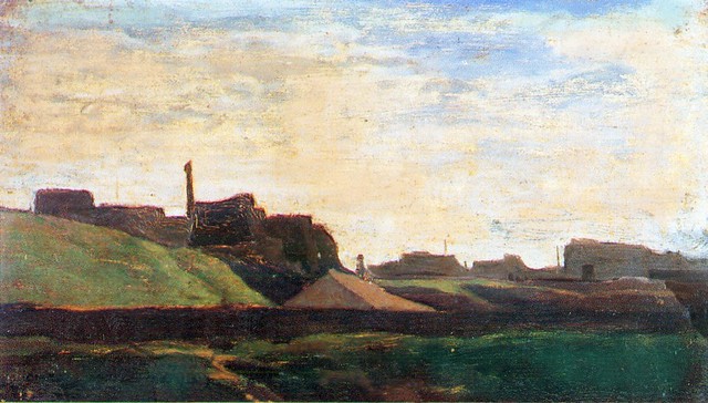 1858-61 Claude Monet Landscape with factories(private collection)(22 x 40 cm)