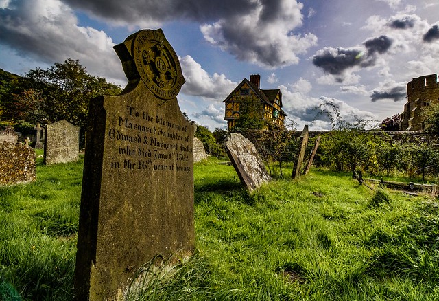 Stokesay castle from the cemetery