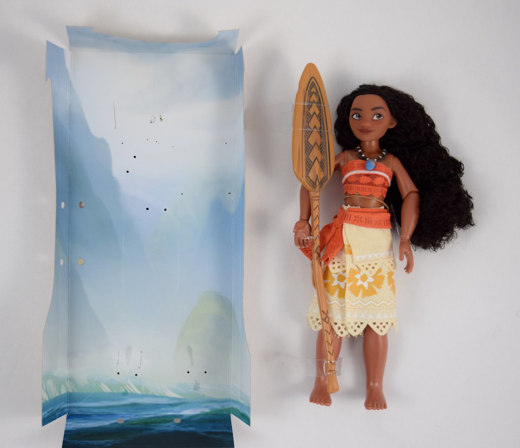 Disney Moana Classic Doll - 11'' - Disney Store Purchase - Deboxing - Removed From Backing - Lying Down - Full Front View