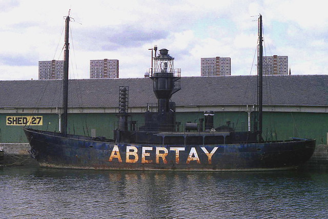 The Abertay lightship in Victoria Dock, 1984