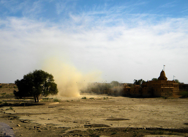dust storm seen from Jaisalmer garden