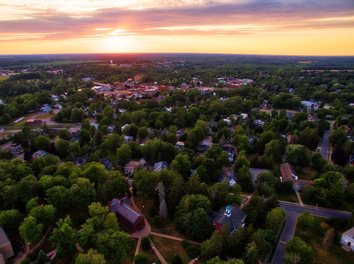 hdr aurora sunset canton northcountry newyork college campus stlawrence university aerial drone quadcopter