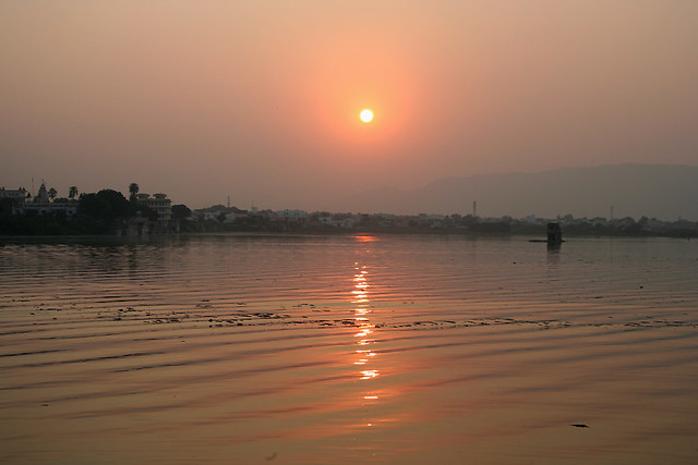 Sunset over Ana Sagar lake, Ajmer