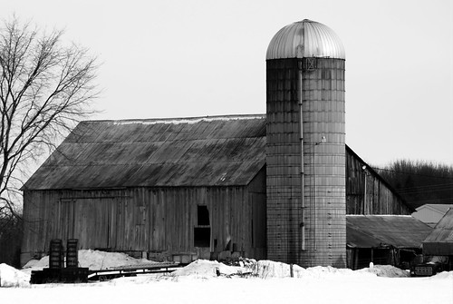 old winter bw snow buildings landscape barns wintertime