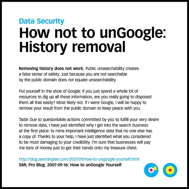 “How not to unGoogle: History removal” #data #security / SML.20130130.Opinions