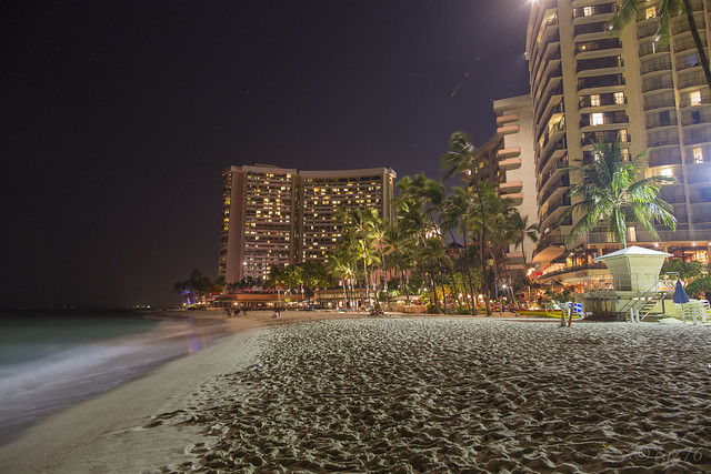 Waikiki Beach Honolulu Night View
