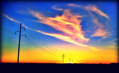 Sunset by turner burns, sunset powerlines iphone4 iphotography uploaded:by=flickrmobile flickriosapp:filter=nofilter