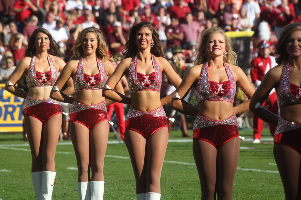 The Alabama Dance Squad at attention for the National Anth… | Flickr