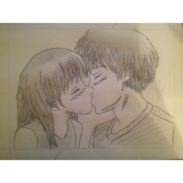 finish #drawing #in #pencil #kiss #anime #art, Yura Grohl