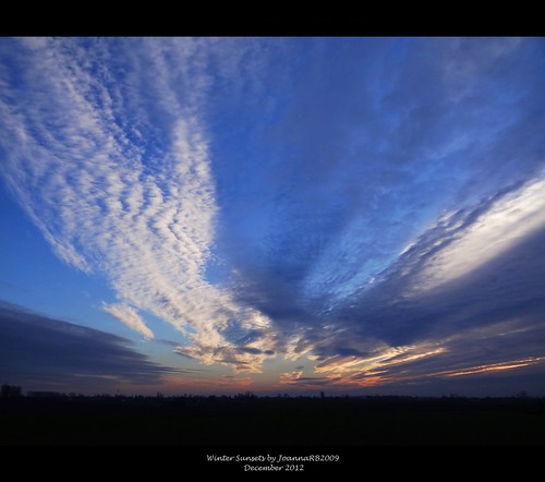 blue winter sunset sky nature clouds poland polska
