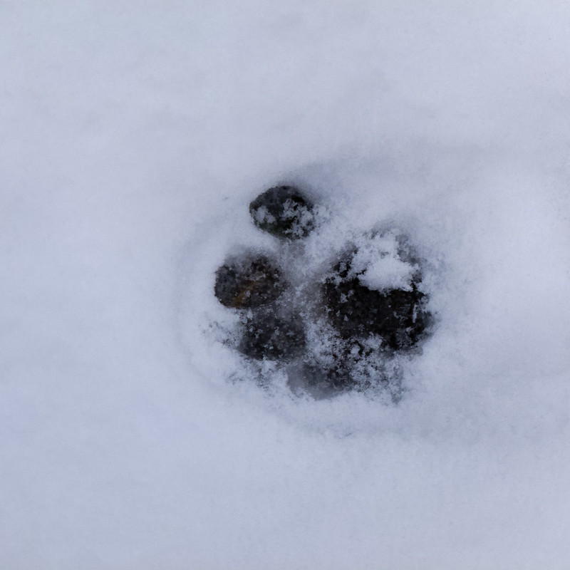 Cat footprint in snow