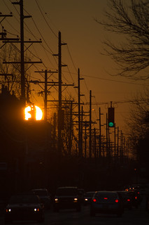 The sun sets on Frankfort Ave